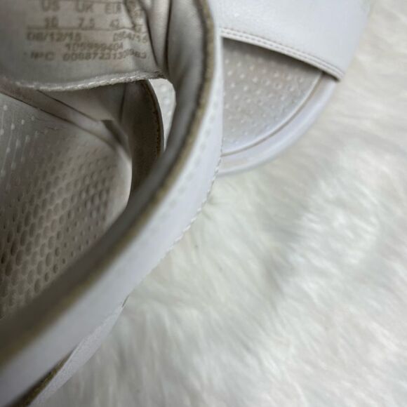 Nike Benassi Duo ultra slides white and silver logo sandals size 10 - Picture 8 of 9